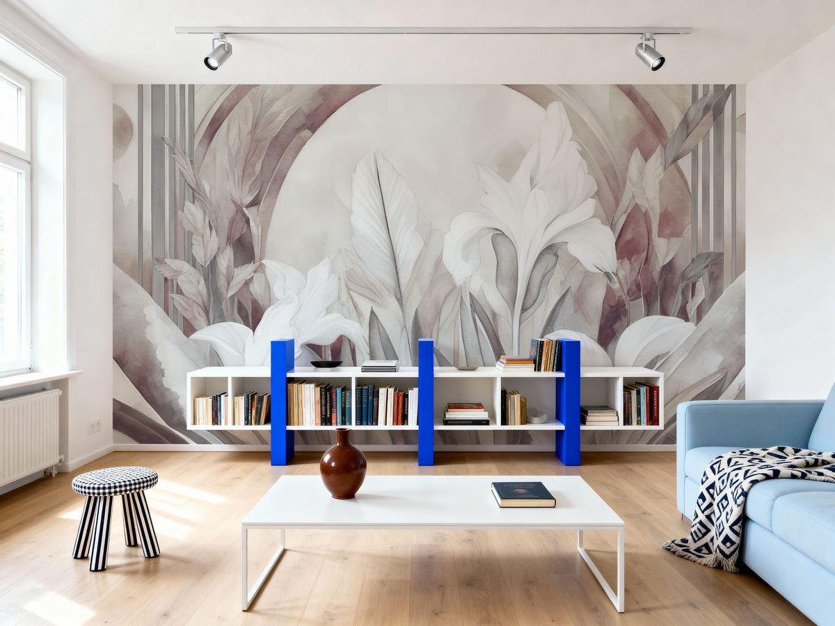 Irises At Sunrise Red Mural Wallpaper - room preview 06