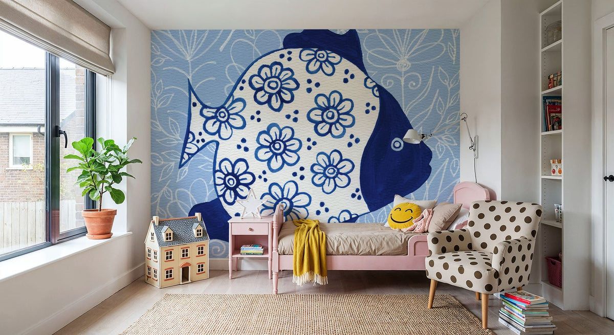 Coastal Chinoiserie I Mural Wallpaper - room preview 06
