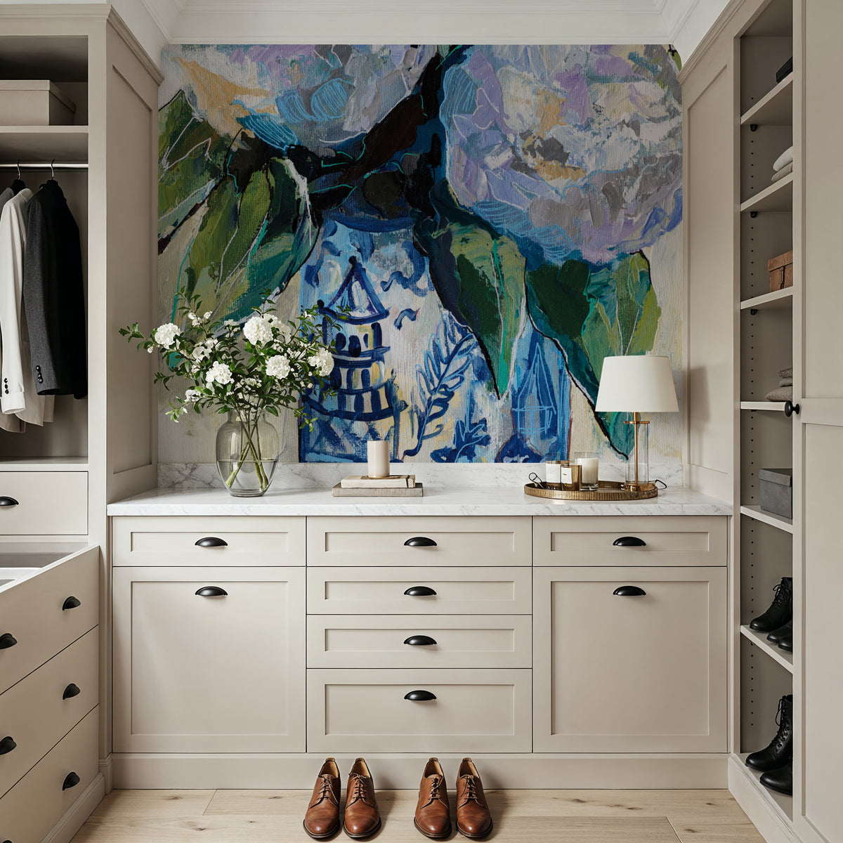 August Blooms Mural Wallpaper - room preview 06