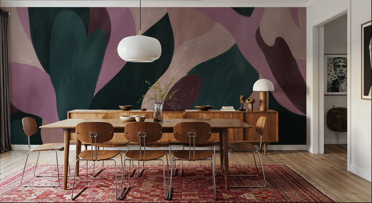 Dynamic Fields, Pink Mural Wallpaper - room preview 06