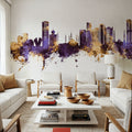 Fujairah Skyline Purple & Gold Mural Wallpaper - room preview 06