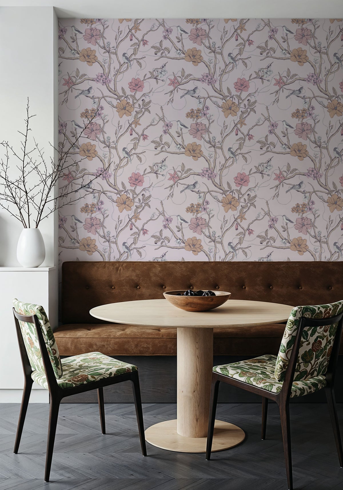 Trailing Tree of Life, Pink Mural Wallpaper - room preview 06