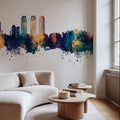 Islamabad Pakistan Skyline Blue & Bronze Mural Wallpaper - room preview 06