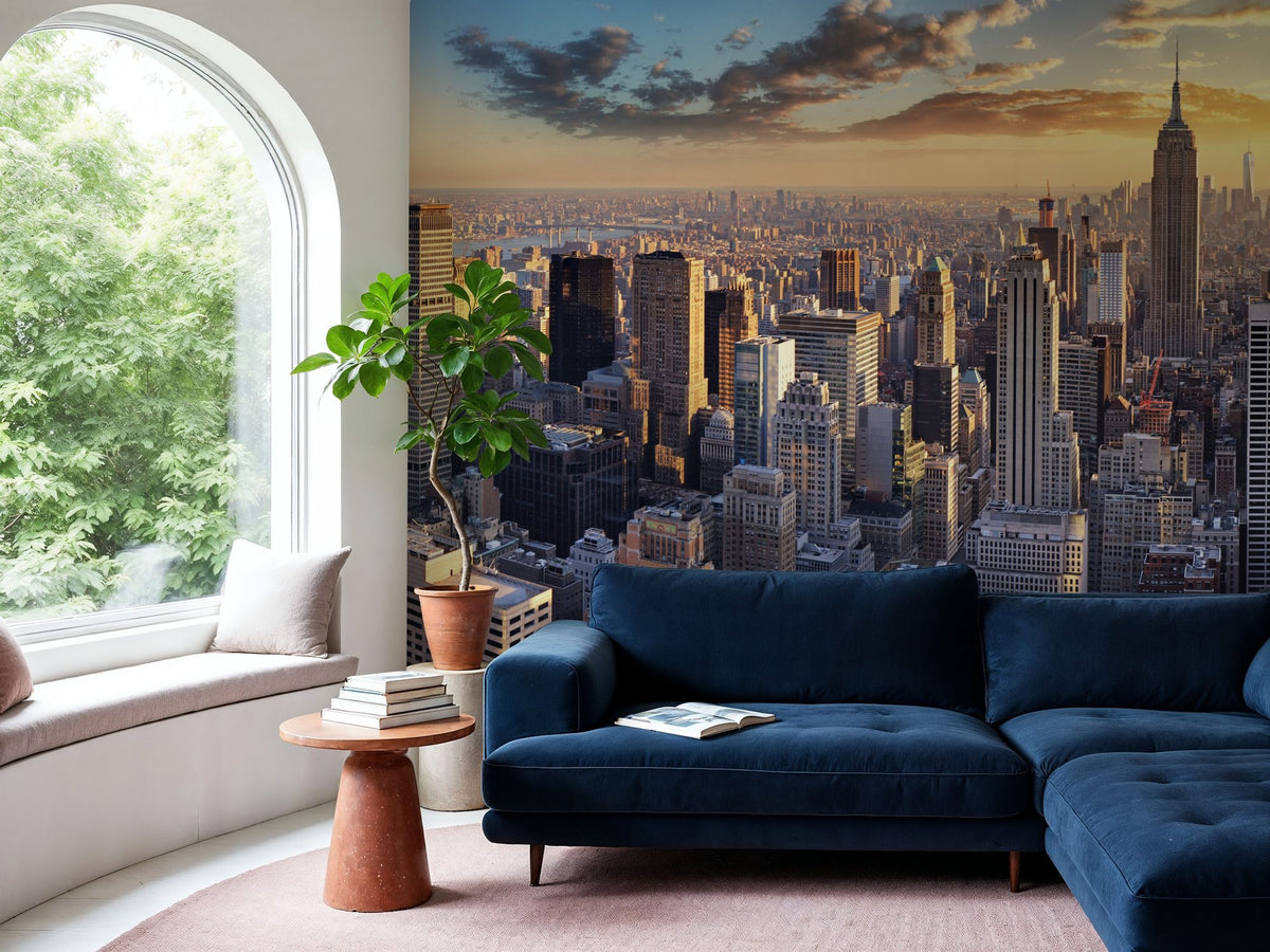 New York City Sunset Mural Wallpaper - room preview 06