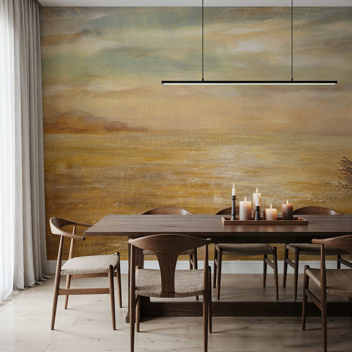 Serene Sea II Gold Mural Wallpaper - room preview 06