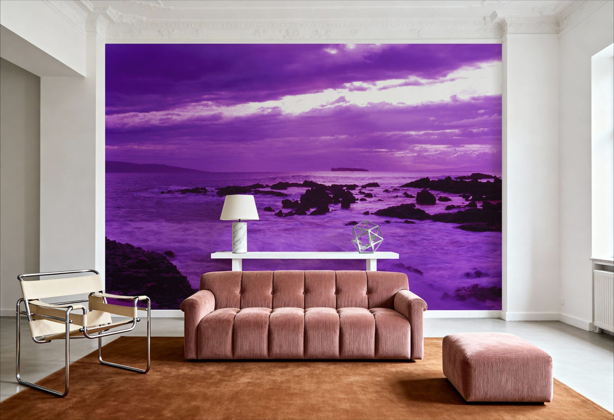 Purple Paradise Cove Mural Wallpaper - room preview 06