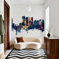 Fort Lauderdale Florida Skyline Blue & Bronze Mural Wallpaper - room preview 06