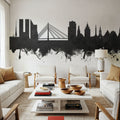 Riga Latvia Skyline Black & White Mural Wallpaper - room preview 06