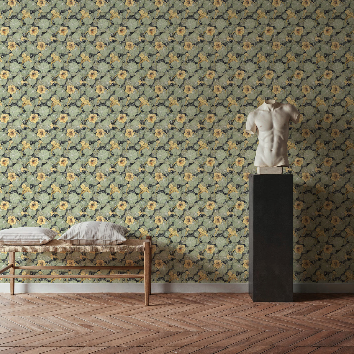 Nasturtium Verdure, Citrus Mural Wallpaper - room preview 06