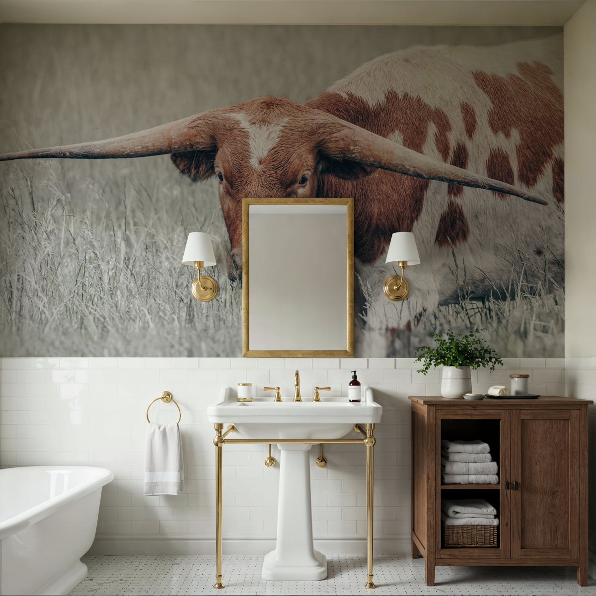 Rainy Pasture I Mural Wallpaper - room preview 06