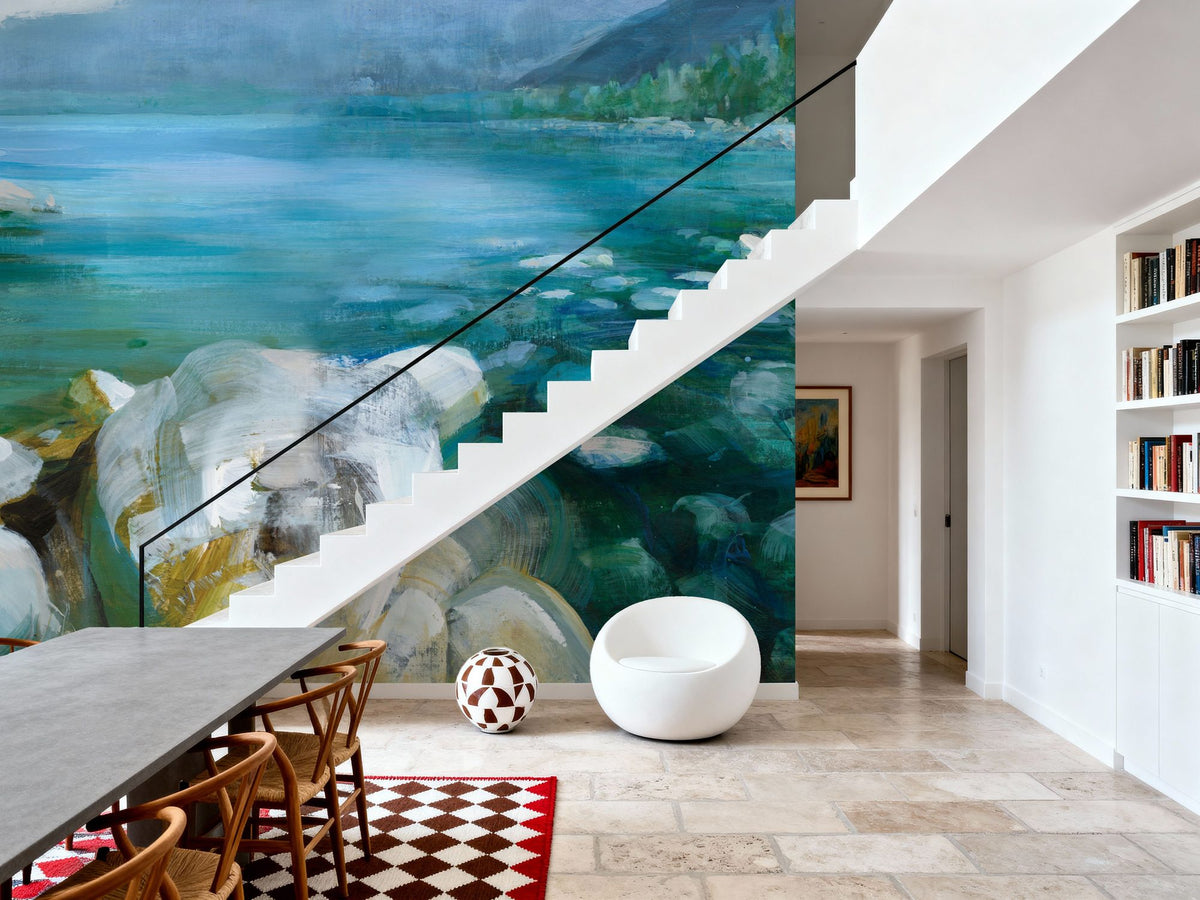 Western Lake Mural Wallpaper - room preview 06