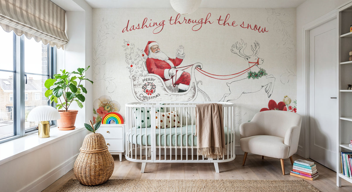 Holiday Traditions I Red Mural Wallpaper - room preview 06