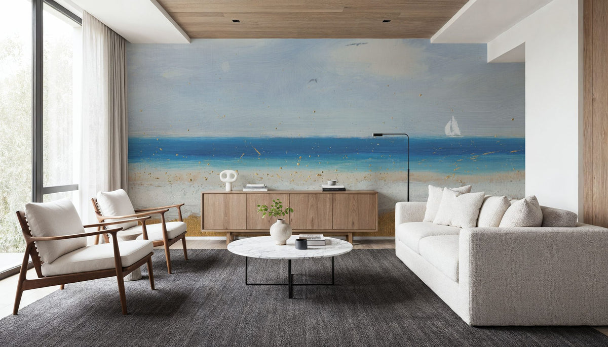 Beach Horizon Mural Wallpaper - room preview 06