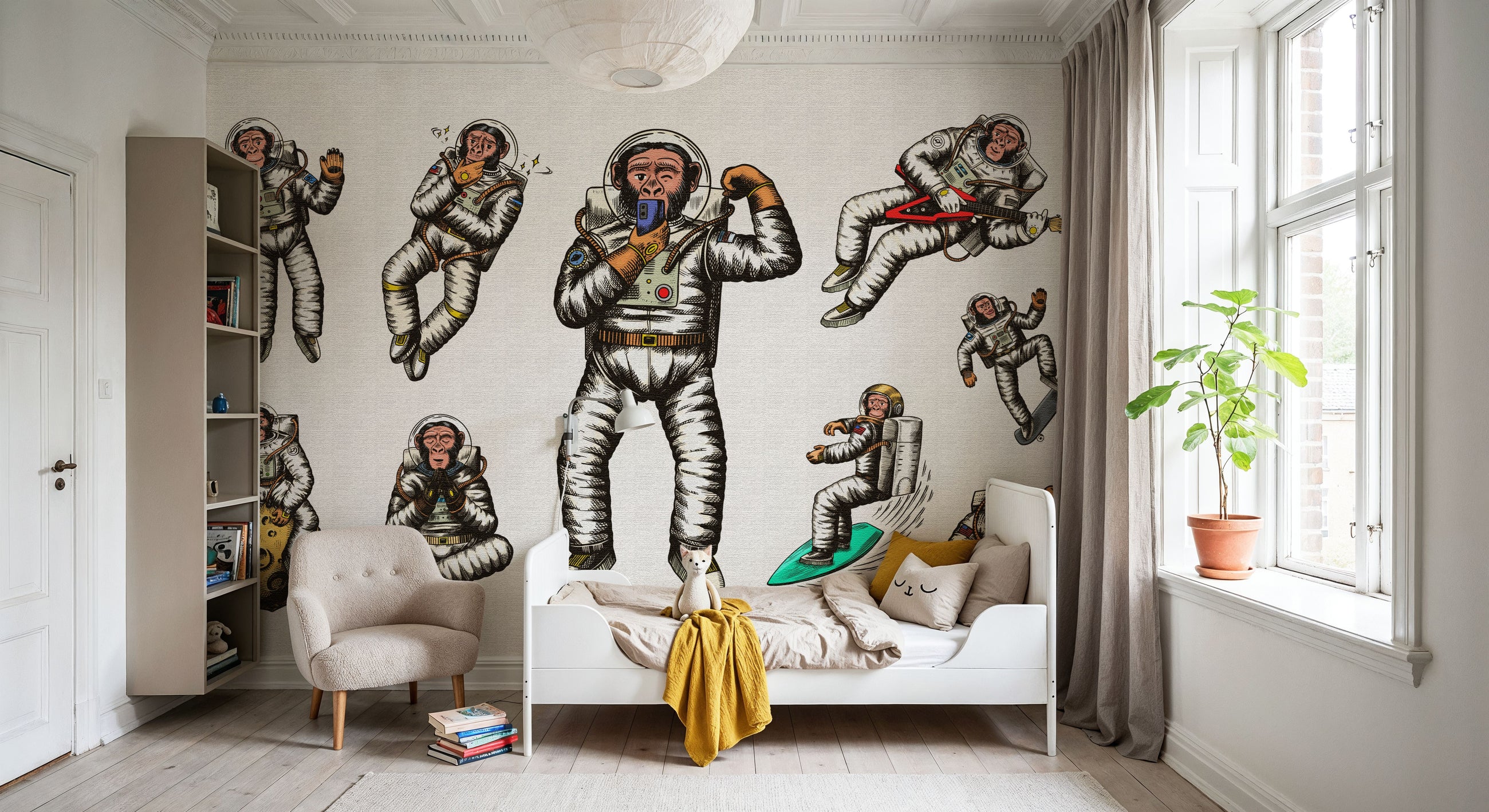 Space Monkey Mural Wallpaper