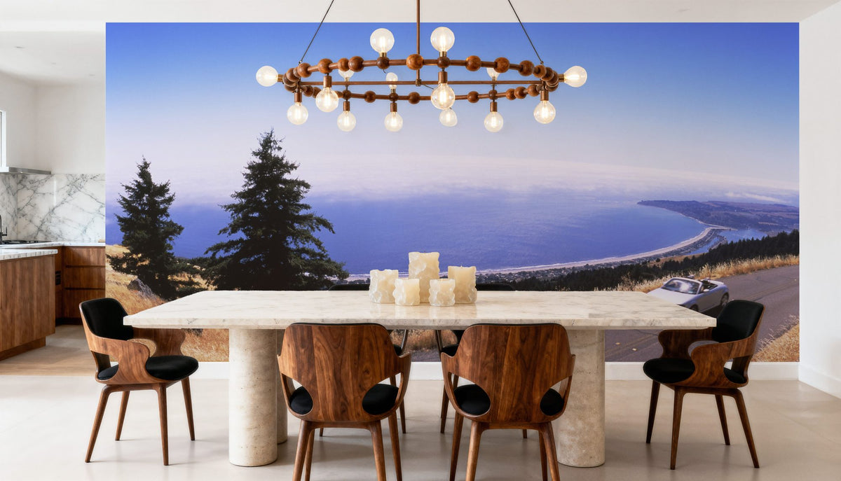 Coastal Highway Journey Gradient Mural Wallpaper - room preview 06