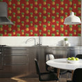 Pineapple Paradise Red Mural Wallpaper - room preview 06