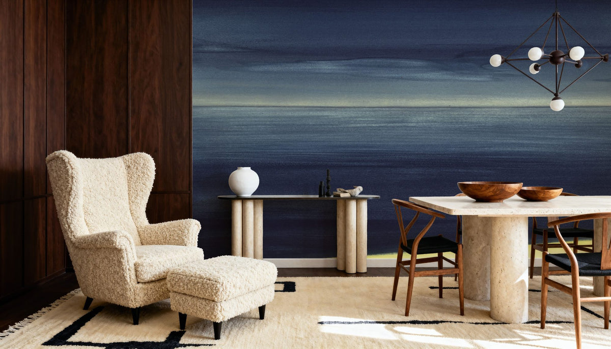 Calm Night Sea Mural Wallpaper - room preview 06
