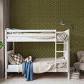 Autumn Buds Green Mural Wallpaper - room preview 06