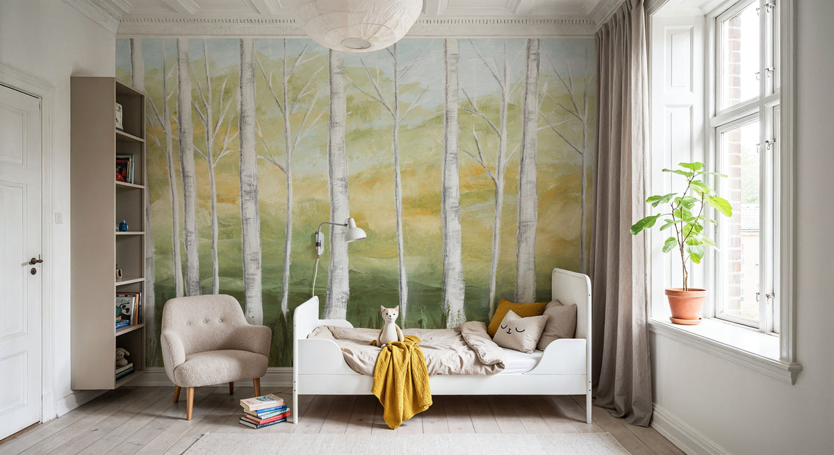 Birch Forest Mural Wallpaper - room preview 06