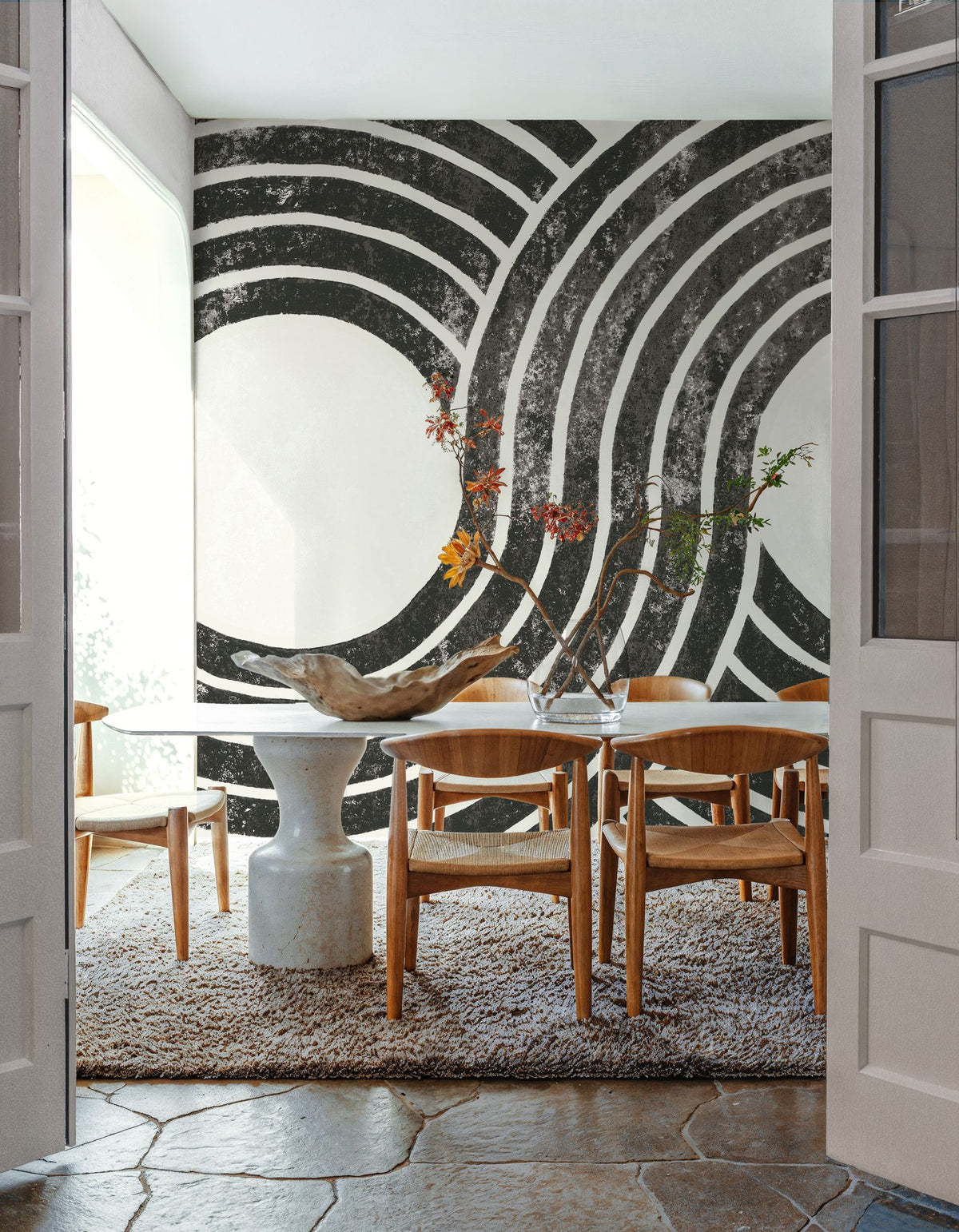 Over the Rainbow Mural Wallpaper - Neutral Tone - room preview 06