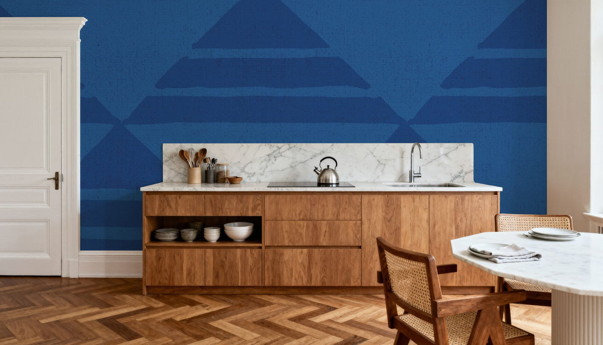Seafood Ocean Blue Mural Wallpaper - room preview 06