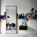 Wilmington Delaware Skyline Blue & Bronze Mural Wallpaper - room preview 06