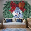 Holiday Tartan and Chinoiserie II Mural Wallpaper - room preview 06