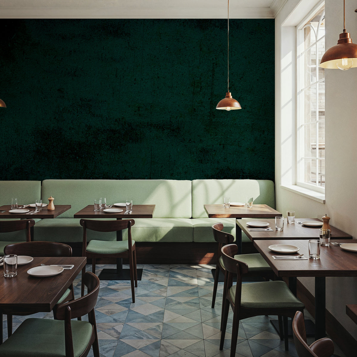 Teal Textures Mural Wallpaper - room preview 06