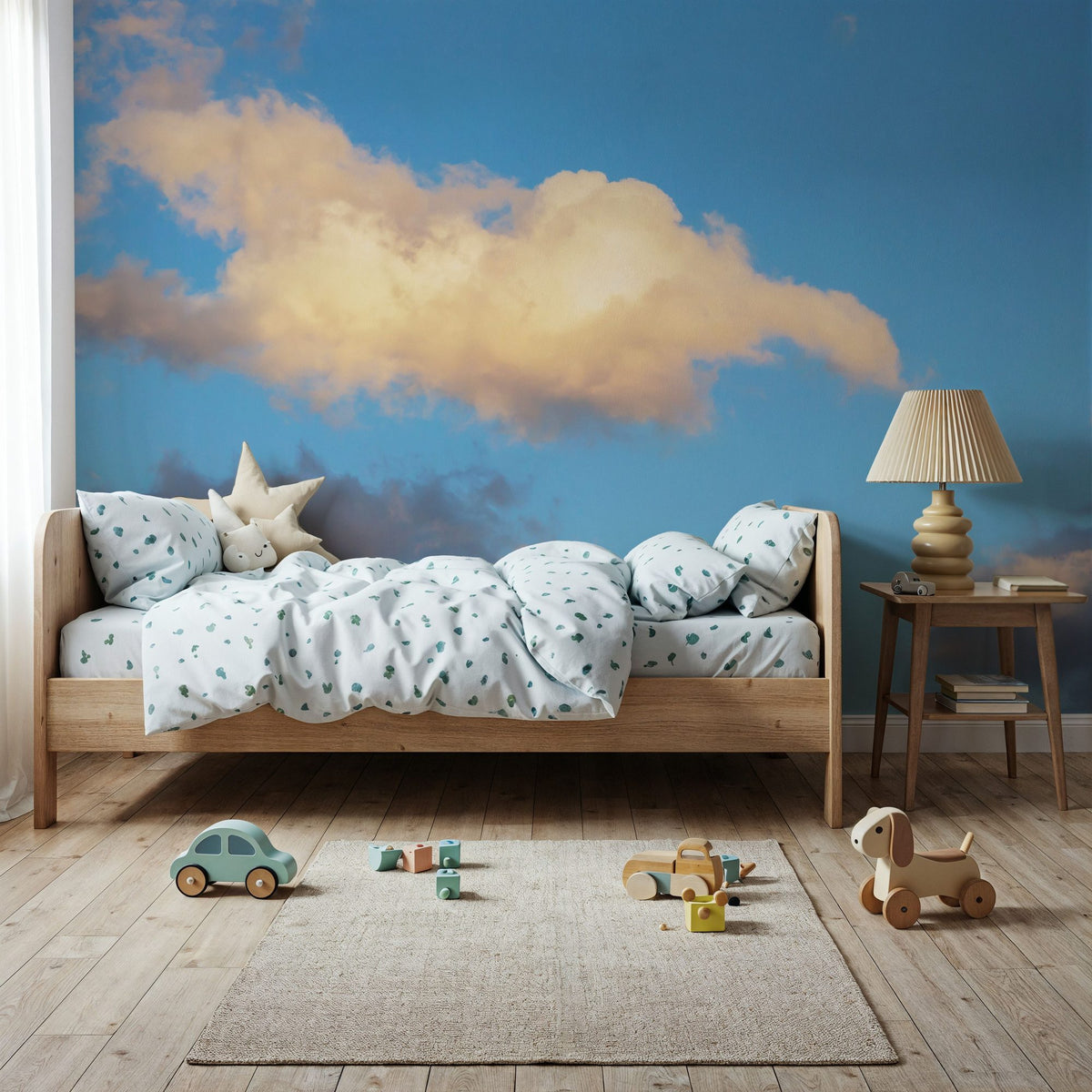 Sunny Day Clouds Mural Wallpaper - room preview 06