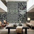 Flowers and Berries Green Mural Wallpaper - room preview 06