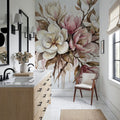 Magnolia - Watercolor Flower Series Mural Wallpaper - room preview 06