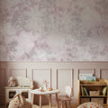 Flower Silhouette Red Mural Wallpaper - room preview 06