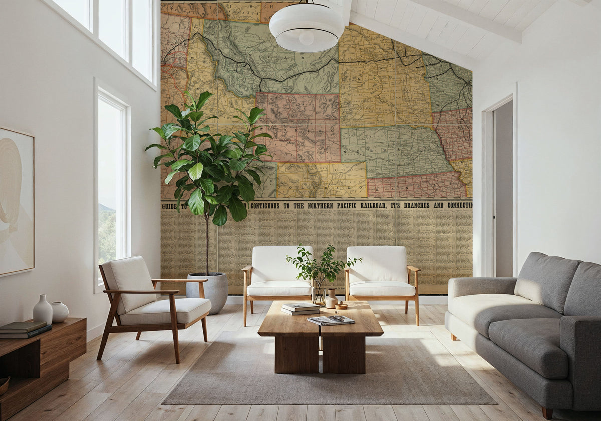 Northern Pacific Railroad Mural Wallpaper - room preview 06