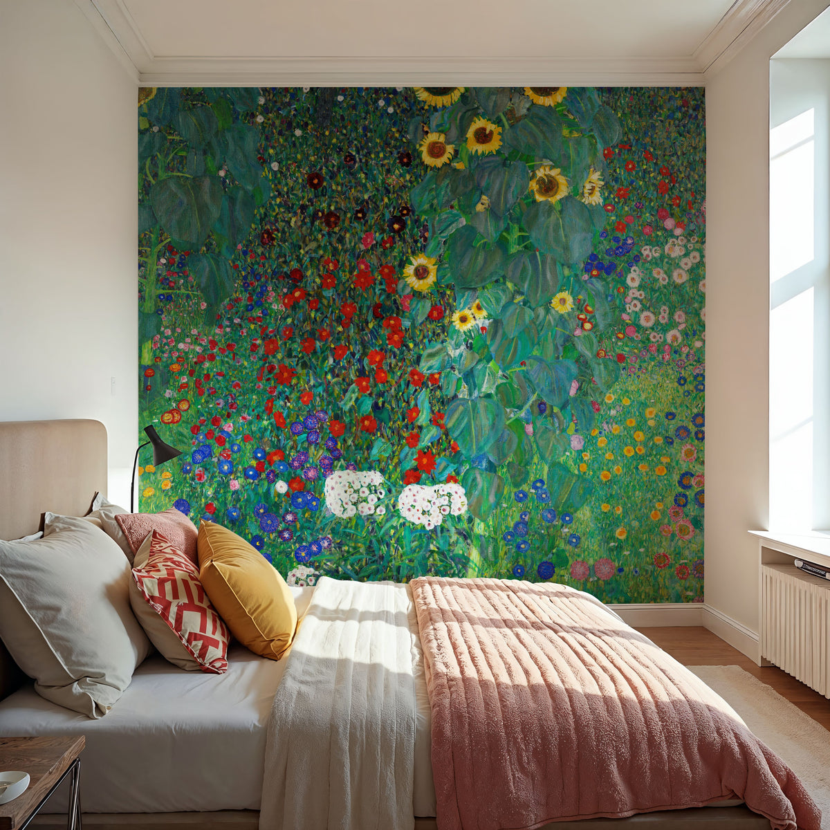 Farm Garden with Sunflowers Mural Wallpaper - room preview 06