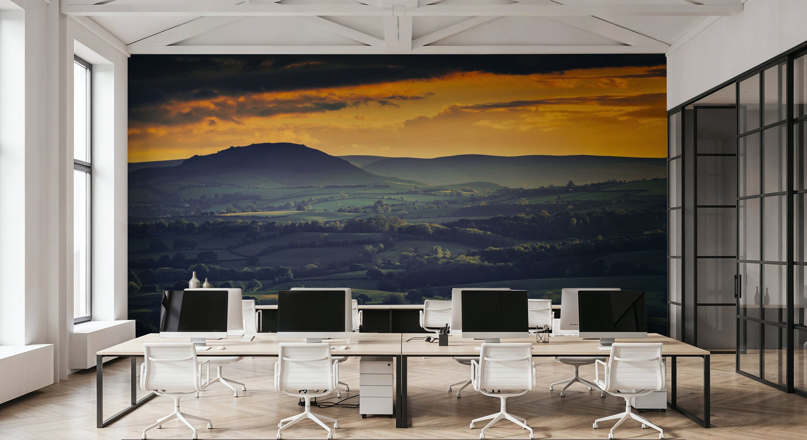 Amber Horizon Mural Wallpaper