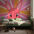 Retro Rabbit Mural Wallpaper - room preview 06