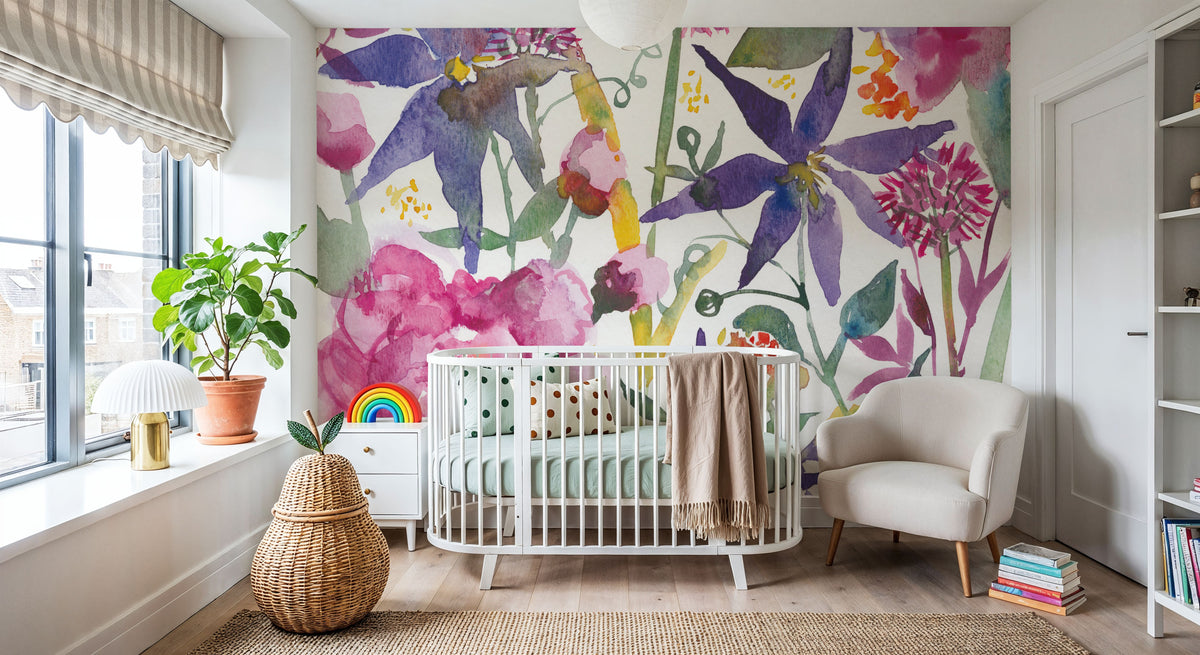 June Flowers Mural Wallpaper - room preview 06