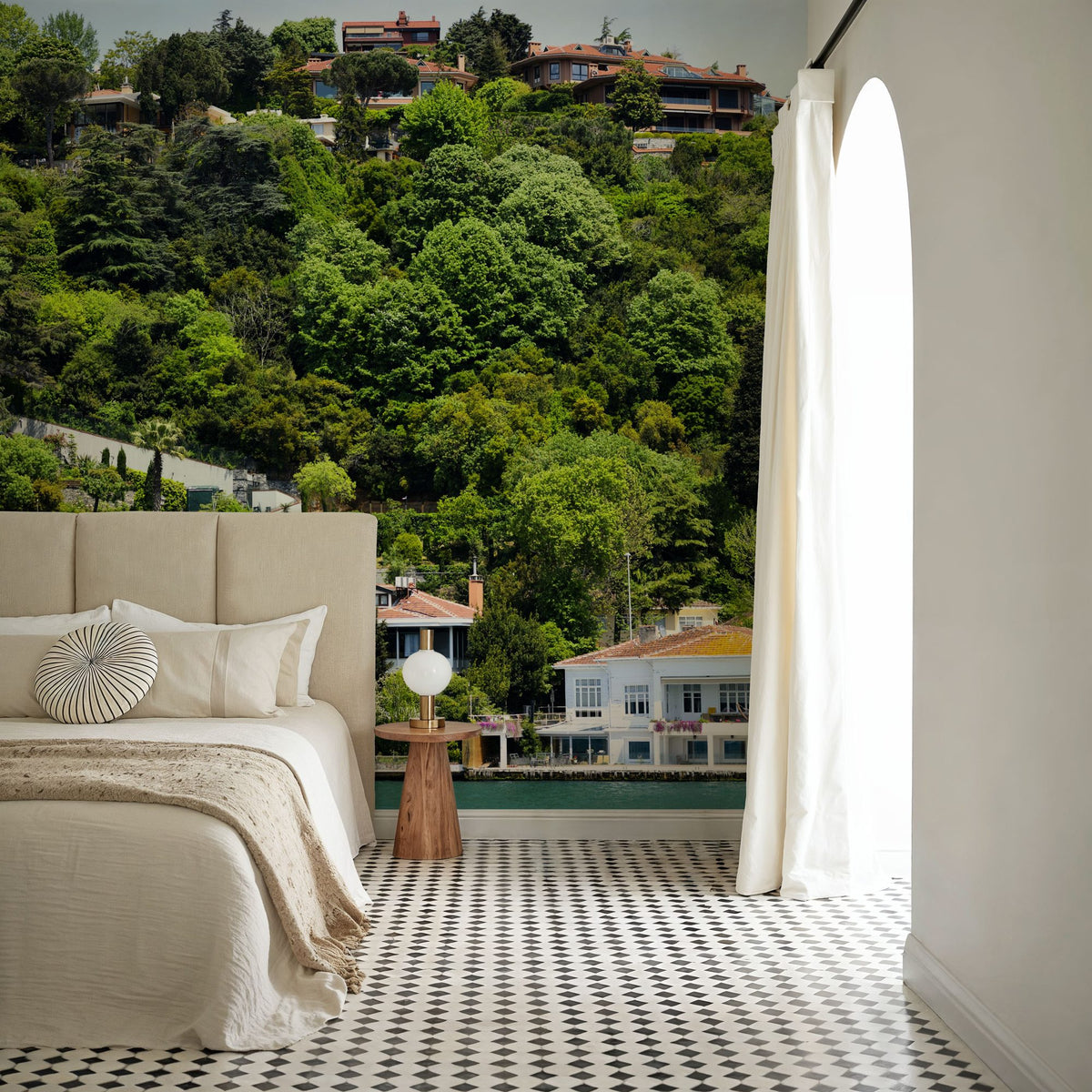 Lakeside Village Retreat Mural Wallpaper - room preview 06
