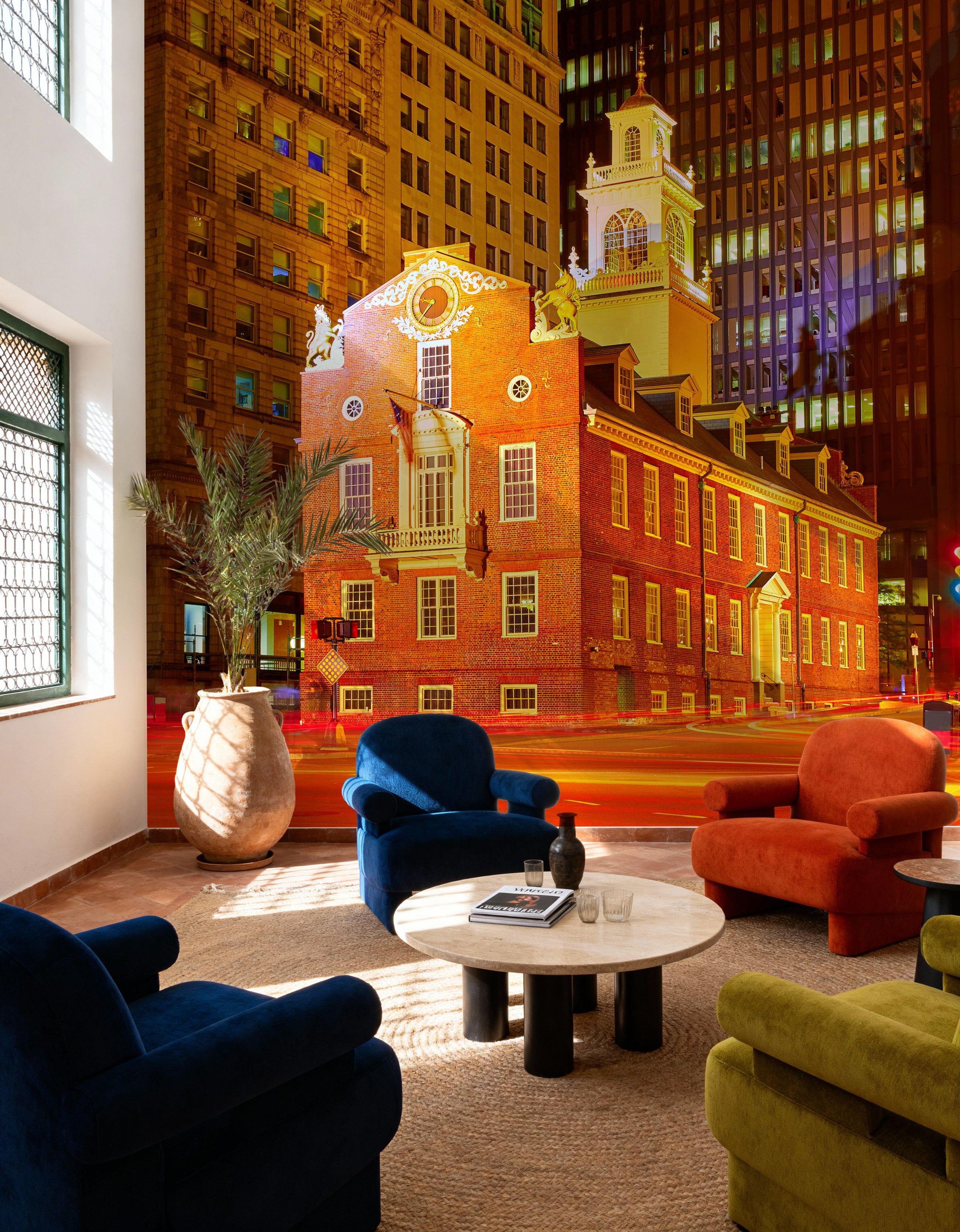 Boston Old State House At Night Mural Wallpaper