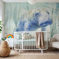 Manatee Undersea Mural Wallpaper - room preview 06