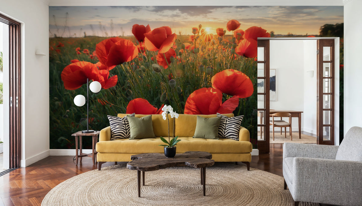 Butterfly Flowers Mural Wallpaper - room preview 06