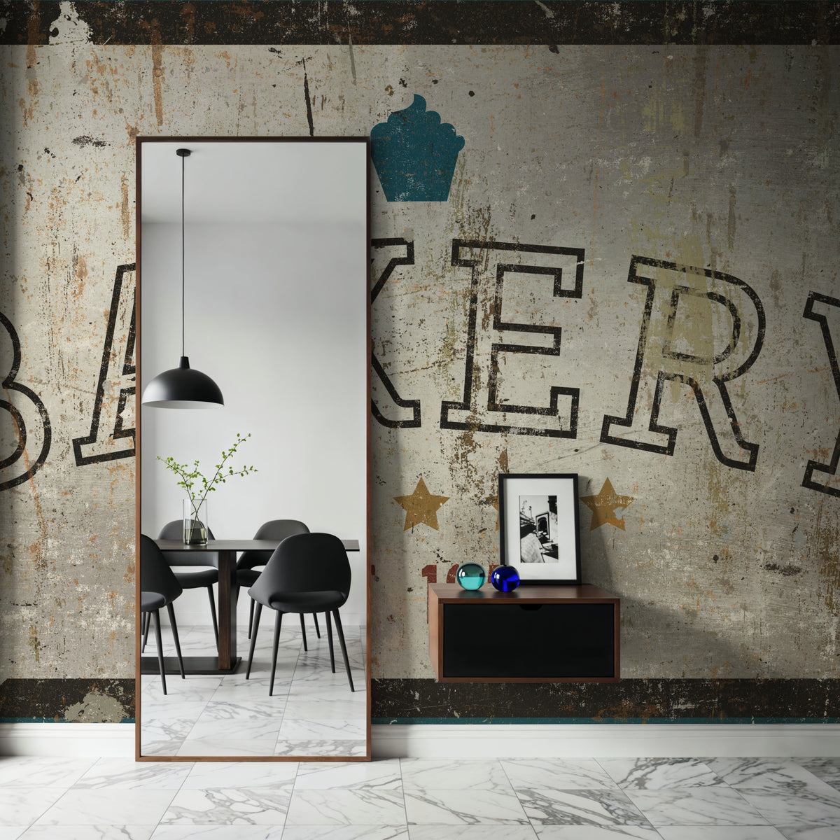 Vintage Bakery Sign Mural Wallpaper - room preview 06