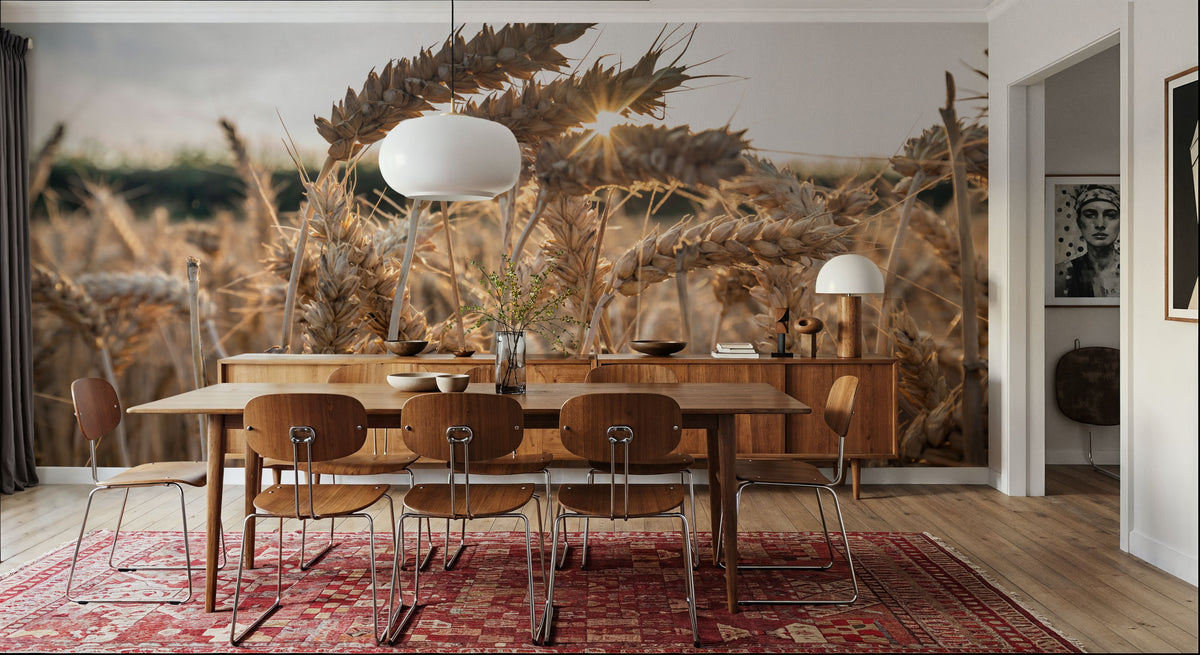 Sunlit Harvest Mural Wallpaper - room preview 06