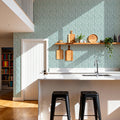 Marbelized Flow, Duck Egg Mural Wallpaper - room preview 06