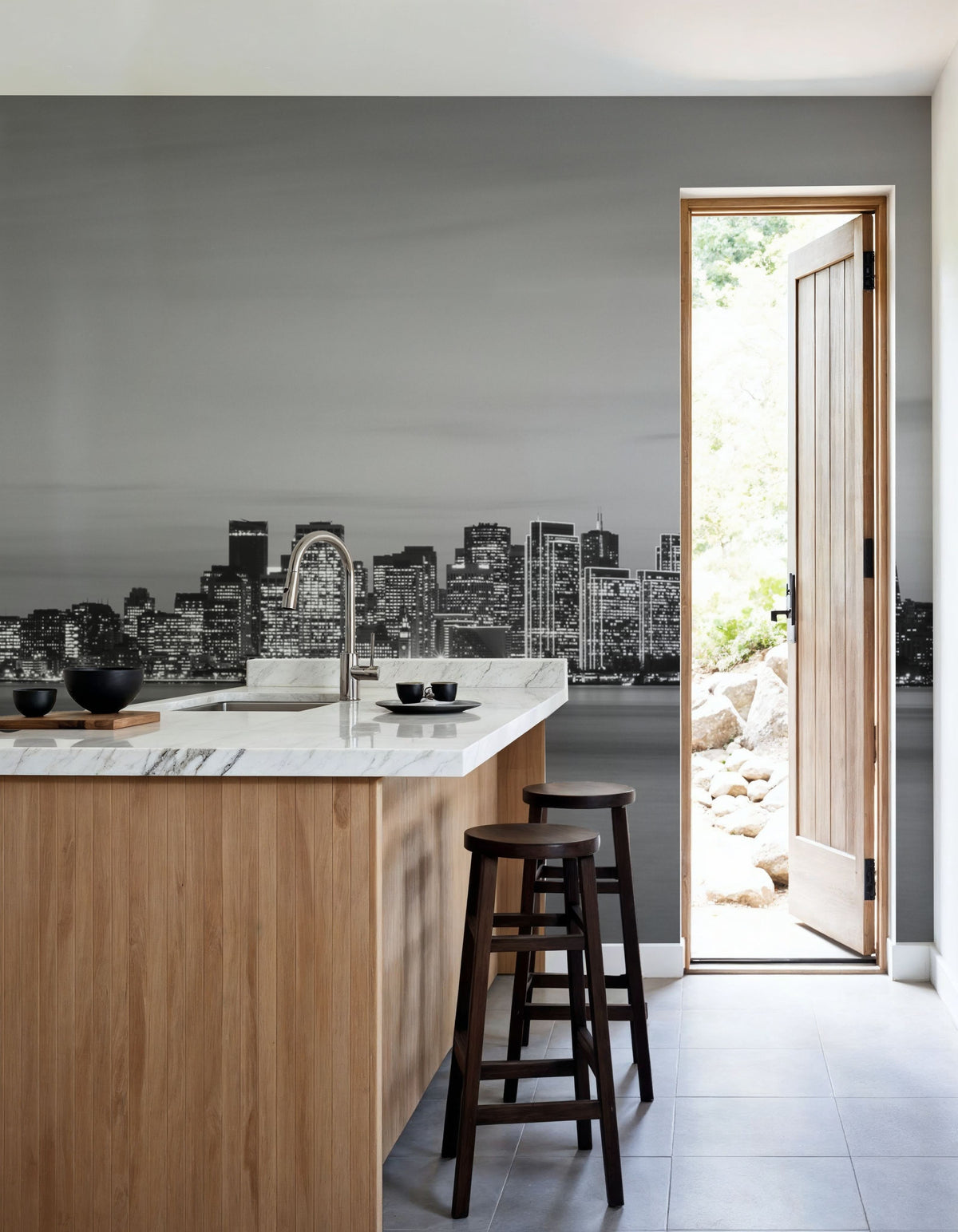 Midnight Metropolis Mural Wallpaper - room preview 06