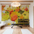 Red and Olive Celebration Mural Wallpaper - room preview 06