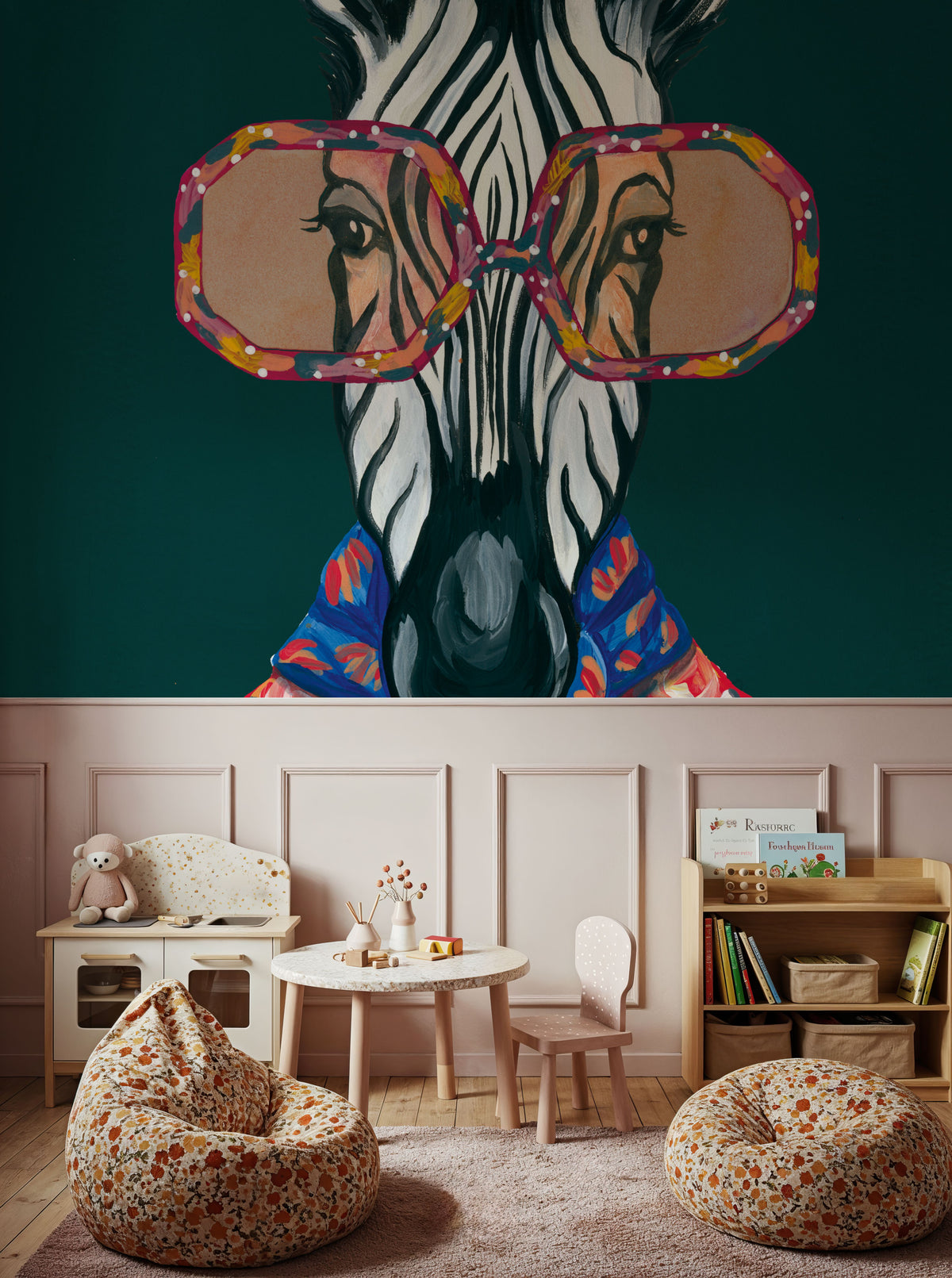 Miami Living Zebra Portrait Mural Wallpaper - room preview 06