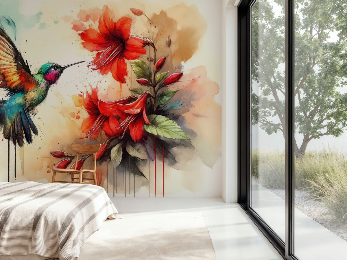 Dance of Hummingbird Mural Wallpaper - room preview 06