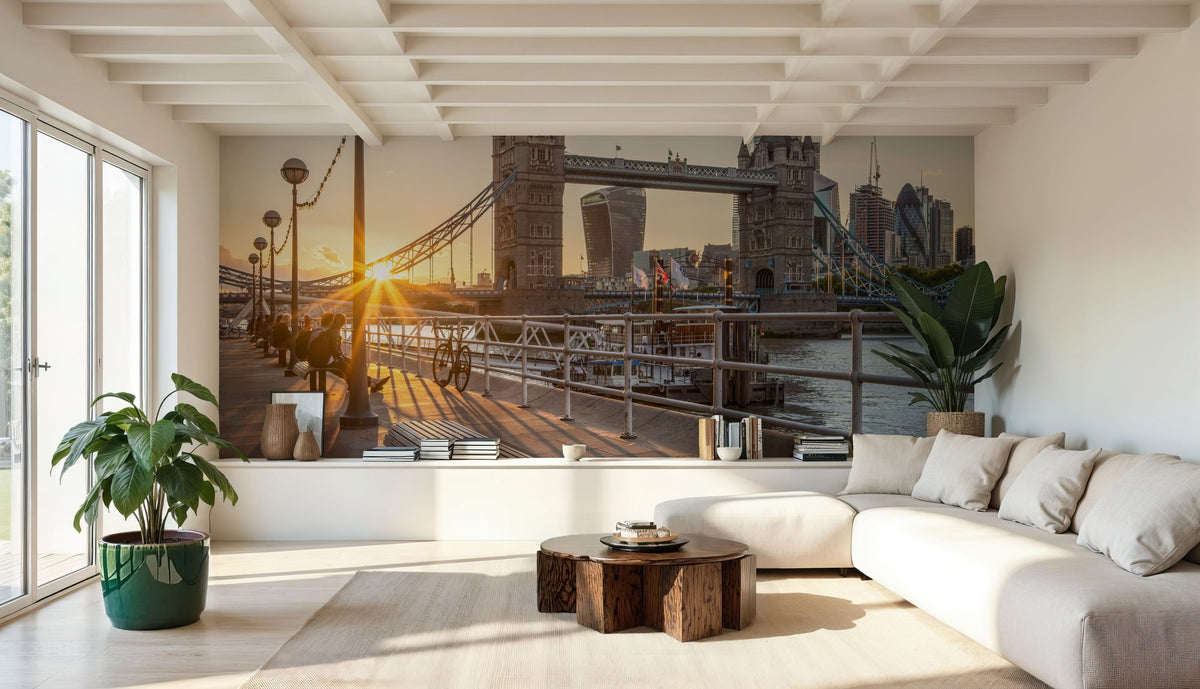 Tower Bridge At Sunset Mural Wallpaper - room preview 06