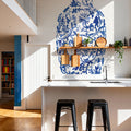 Chinoiserie Vase II Stripes Mural Wallpaper - room preview 06